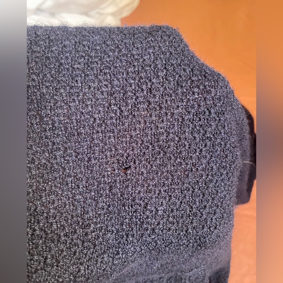 100% Cashmere Zip Hoodie Sweater Cardigan Sweatshirt Navy Size Medium - Picture 8 of 13